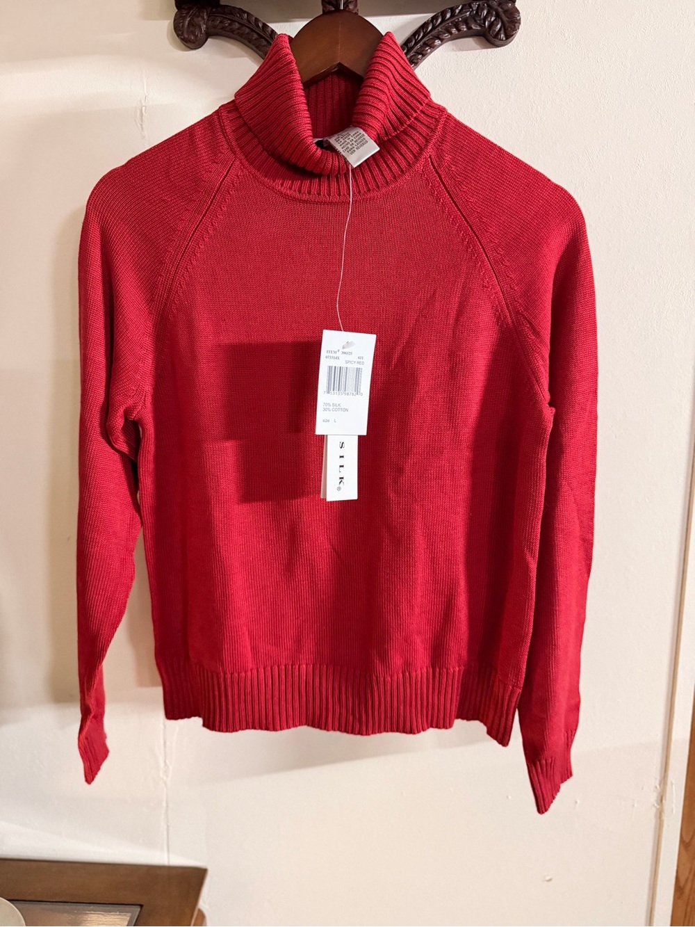 NWT Austin Silk Red Turtleneck Silk Sweater Luxury Soft Cozy Office - Picture 7 of 11
